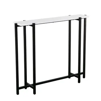 36" White and Black Frame Console Table