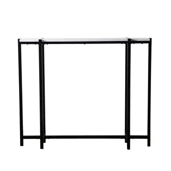 36" White and Black Frame Console Table