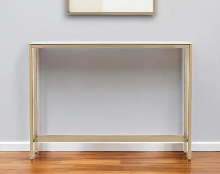 36" Silver and Gold Mirrored Glass Console Table