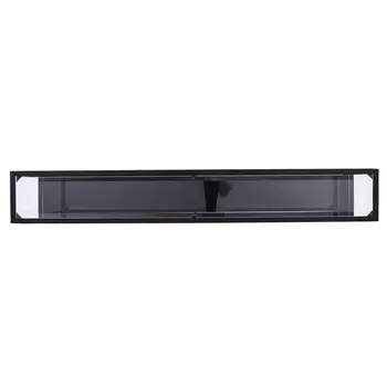 56" Clear and Black Glass Frame Console Table With Shelves