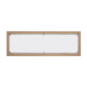 43" Clear and Gold Glass Console Table With Shelves