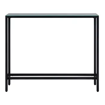 36" Black Mirrored Glass Console Table