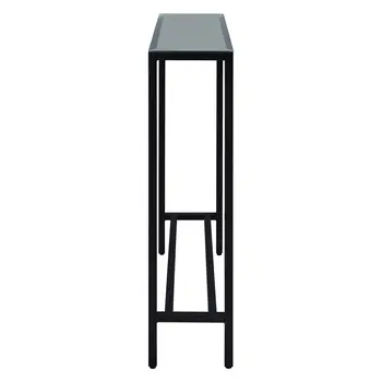 36" Black Mirrored Glass Console Table