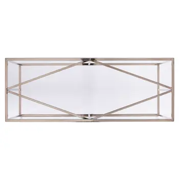 42" Clear and Gold Glass Frame Console Table