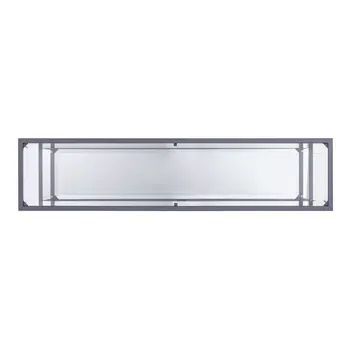 52" Clear and Silver Glass Sled Console Table With Shelves