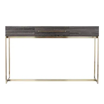 48" Gray and Gold Frame Console Table And Drawers