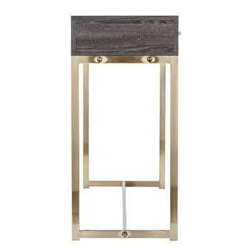 48" Gray and Gold Frame Console Table And Drawers