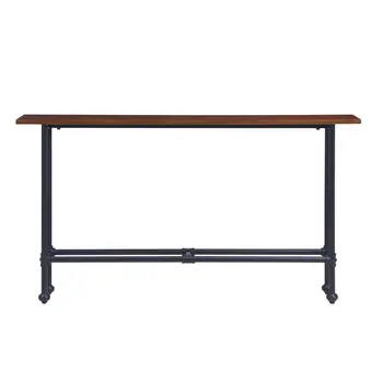 56" Espresso and Black Console Table