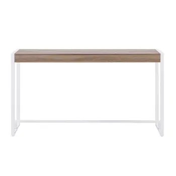 54" Gray Brown and White Sled Console Table