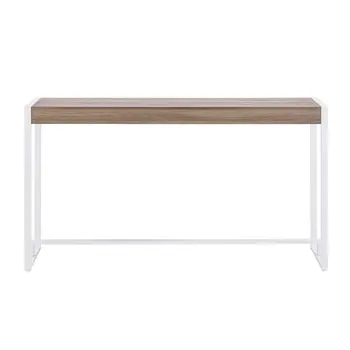 54" Gray Brown and White Sled Console Table