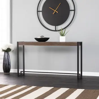 54" Brown and Black Sled Console Table