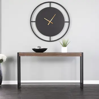 54" Brown and Black Sled Console Table