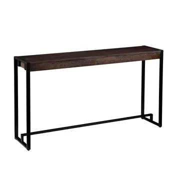 54" Brown and Black Sled Console Table