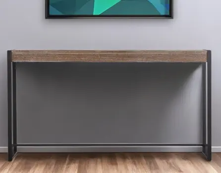 54" Brown and Black Sled Console Table