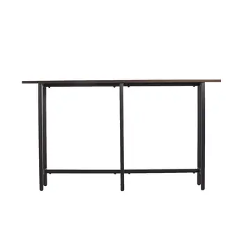 54" Espresso and Black Frame Console Table