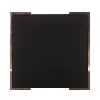 24" Black Geometric Metal Square End Table
