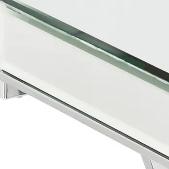 22" Silver And Clear Mirrored Glass Square End Table