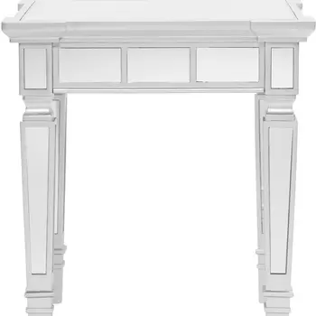 24" Silver Glass Square End Table