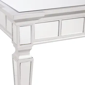 24" Silver Glass Square End Table