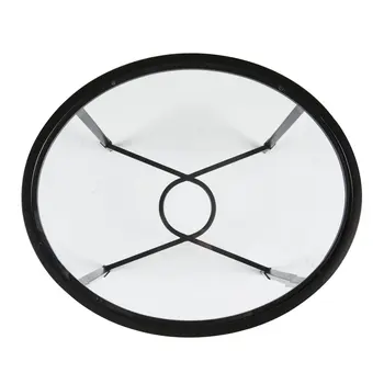 25" Black And Clear Glass Oval End Table