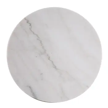 24" Champagne Genuine Marble Look And Iron Rectangular End Table