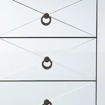 26" Silver End Table With Three Drawers