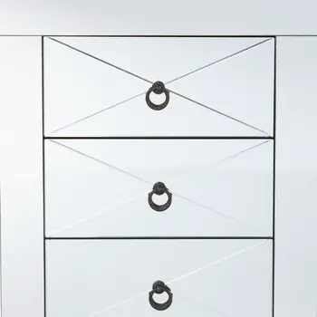 26" Silver End Table With Three Drawers