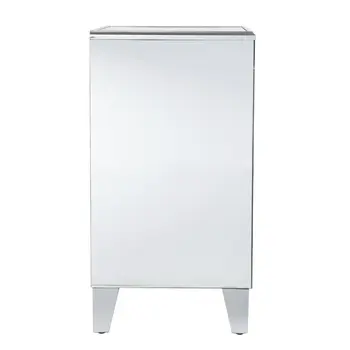 26" Silver End Table With Three Drawers