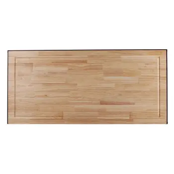 Brown and Natural 48" Kitchen Island With Storage