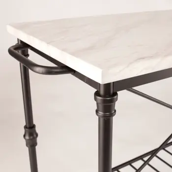 Black and White 49" Rolling Kitchen Island With Storage