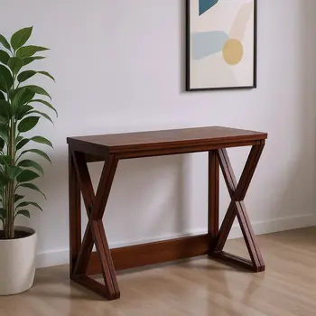 46" Brown Solid Wood A Frame Console Table