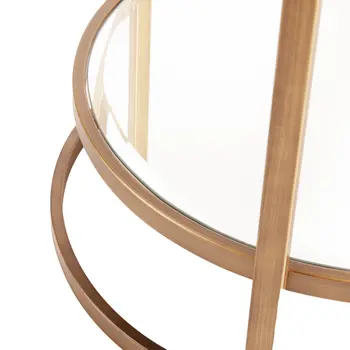 Gold and Silver Metal And Mirrored Glass Bar Cart