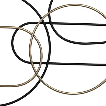 43" Black And Gold Metal Modern Abstract Hanging Dimensional Sculpture