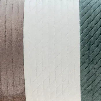 12" X 24" Green Striped Velvet Throw Pillow