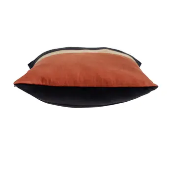 Brown Gold and Black Tufted Velvet Square Pillow
