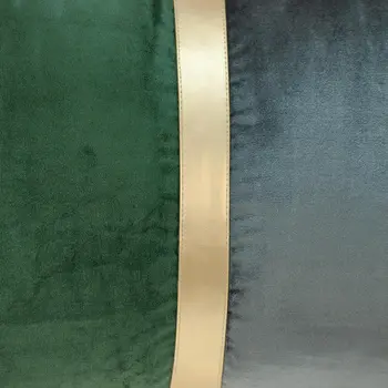 Green Gold and Dark Gray Tufted Velvet Lumbar Pillow