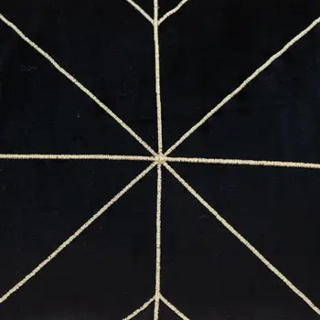 Black and Gold Geo Velvet Lumbar Pillow with Gold Tassels