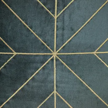 Charcoal and Gold Geo Velvet Throw Pillow with Gold Tassels
