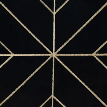 20" Black And Gold Velvet Throw Pillow