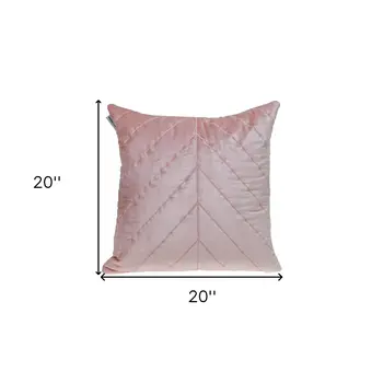 Quilted Velvet Arrows Pink Decorative Throw Pillow