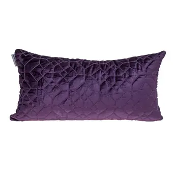 Purple Quilted Velvet Geo Lumbar Decorative Pillow