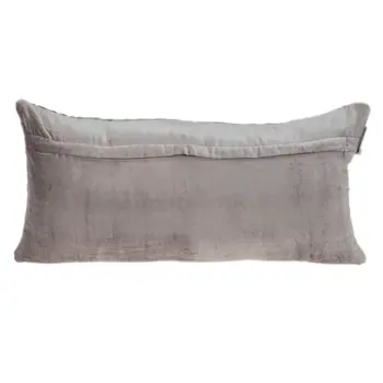 Taupe Quilted Diamonds Velvet Solid Color Lumbar Pillow
