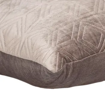 Tufted Diamonds Taupe Velvet Accent Pillow