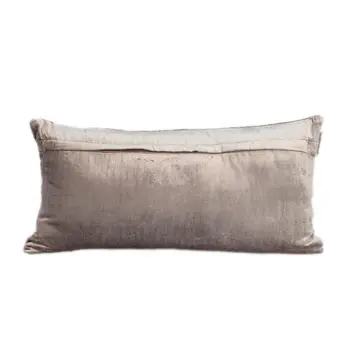 12" X 24" Taupe Lumbar Geometric Diamonds Cotton Blend Throw Pillow