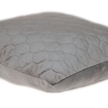 Taupe Tufted Velvet Quilted Throw Pillow