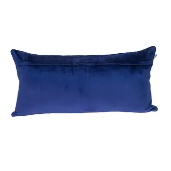 12" X 24" Blue Cotton Blend Throw Pillow