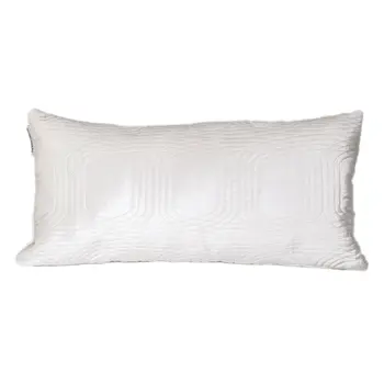 12" X 24" White Cotton Blend Throw Pillow
