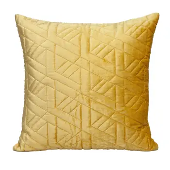 20" Yellow Cotton Blend Throw Pillow