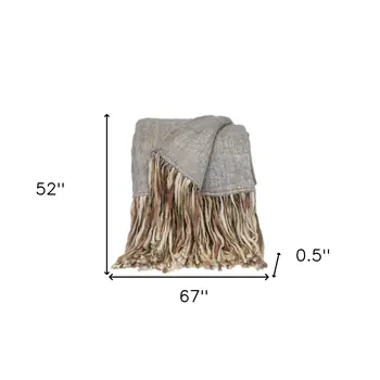 Royal Gray and Brown Handloomed Throw Blanket