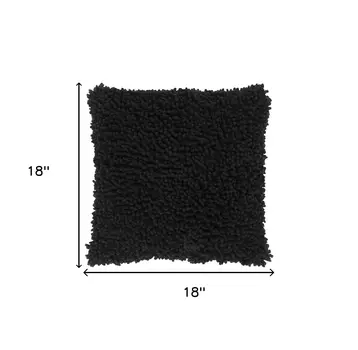 18" Black Cotton Throw Pillow